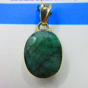 Emerald Sterling Silver .925 Gemstone Pendant